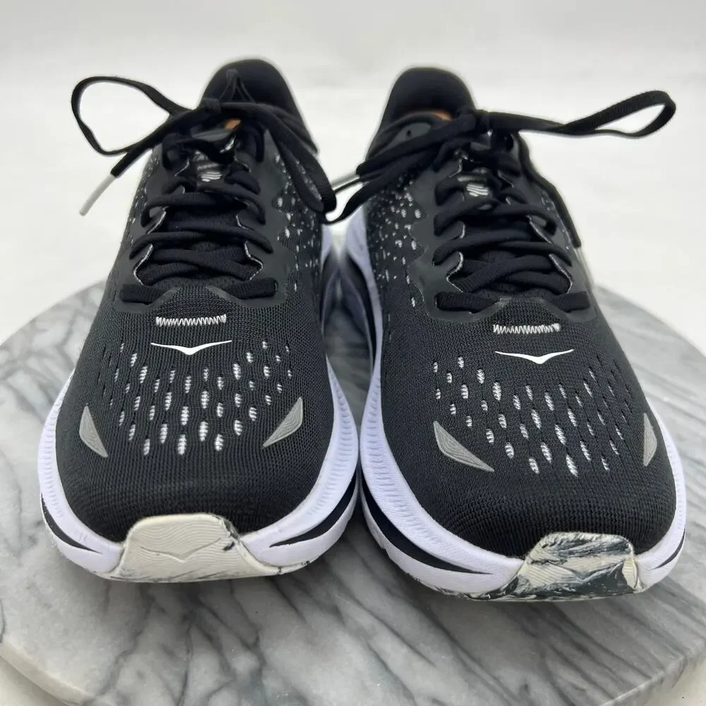 Hoka One One Womens 9.5 Running Shoes Black Kawana Lace Up Low Sneakers 1123164